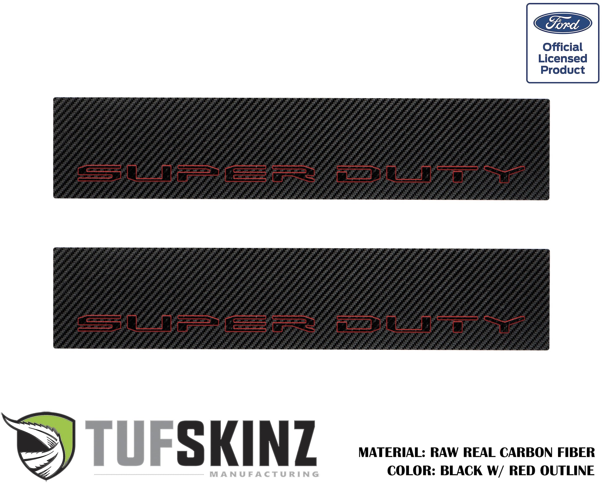 Door Sill Protection Overlays (Real Carbon Fiber) Fits 2017-2020 Ford Super Duty by Tufskinz.com