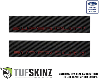 Door Sill Protection Overlays (Real Carbon Fiber) Fits 2017-2020 Ford Super Duty by Tufskinz.com
