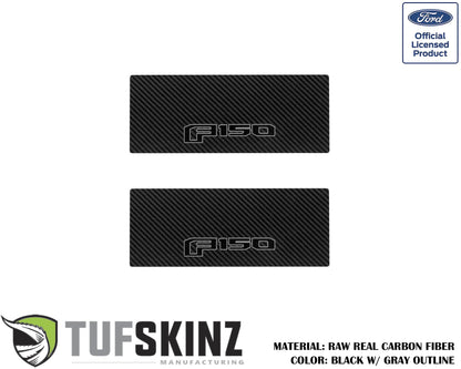 Door Sill Protection Overlays (Real Carbon Fiber) Fits 2015-2020 Ford F-150 by Tufskinz.com
