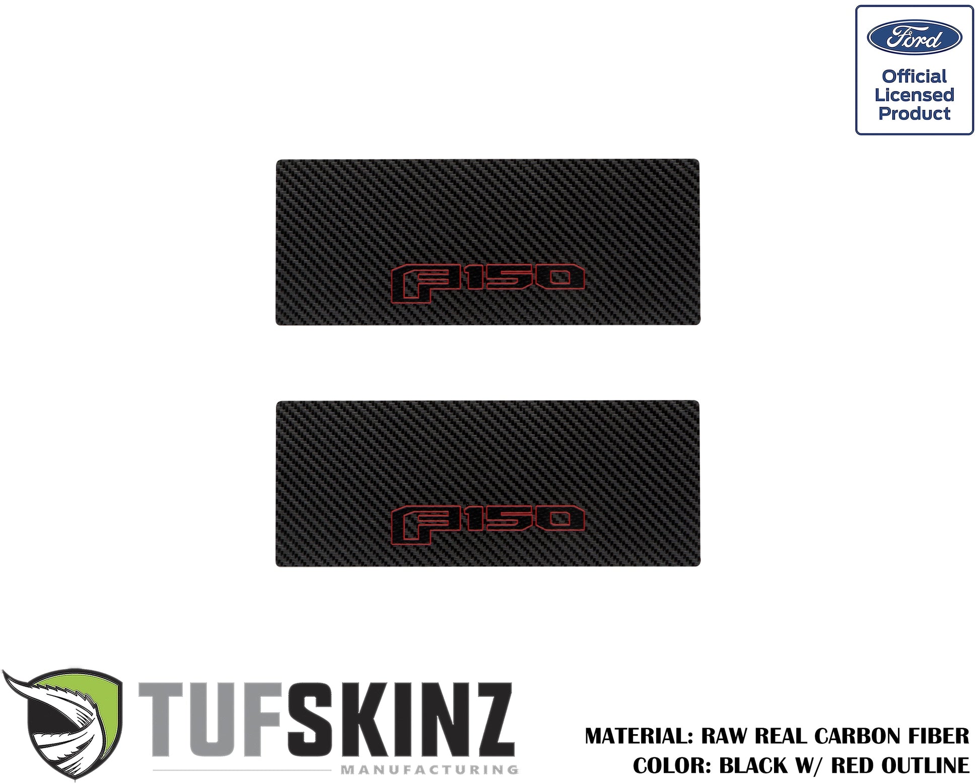 Door Sill Protection Overlays (Real Carbon Fiber) Fits 2015-2020 Ford F-150 by Tufskinz.com