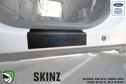 Door Sill Protection Overlays (Real Carbon Fiber) Fits 2015-2020 Ford F-150 by Tufskinz.com