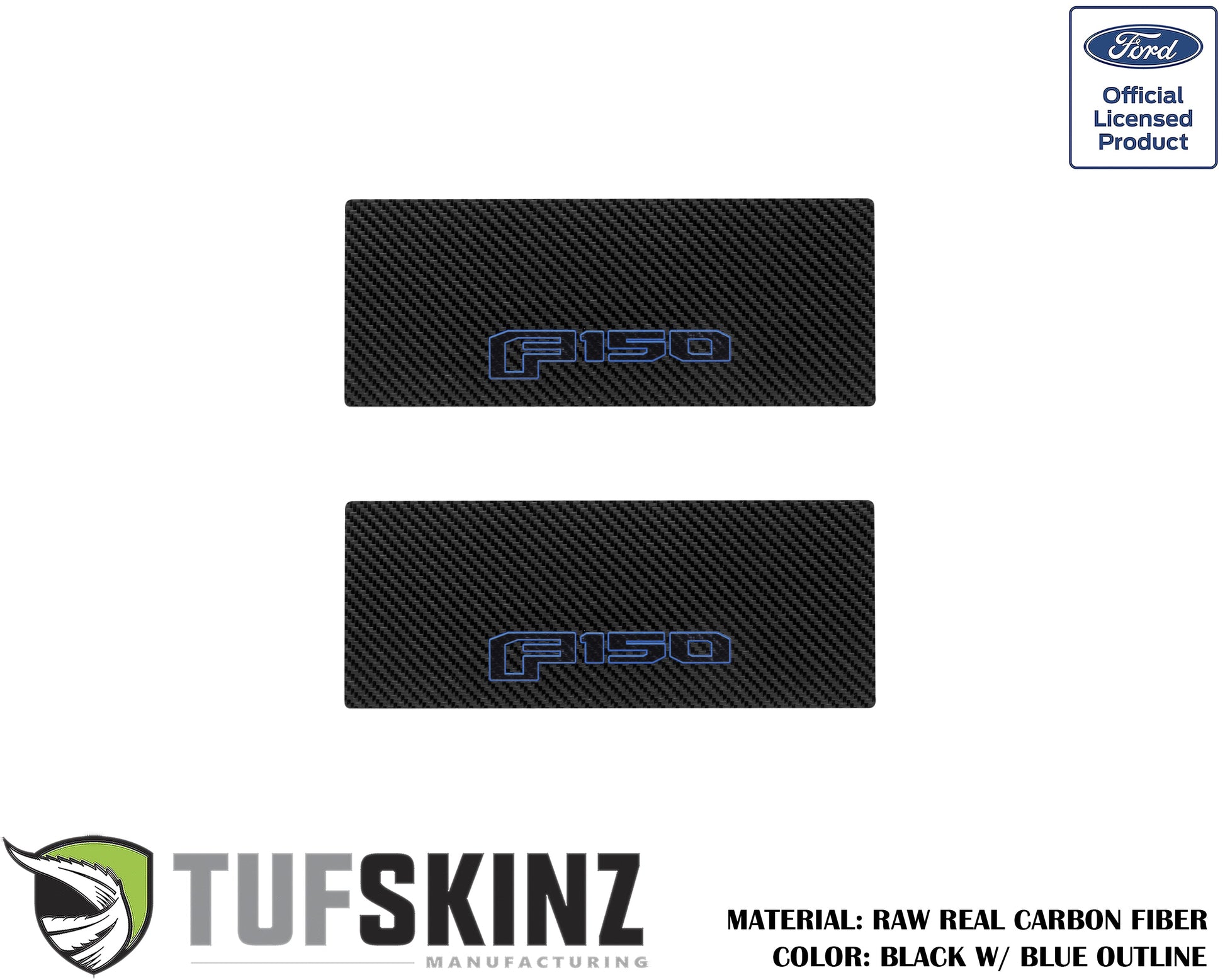 Door Sill Protection Overlays (Real Carbon Fiber) Fits 2015-2020 Ford F-150 by Tufskinz.com