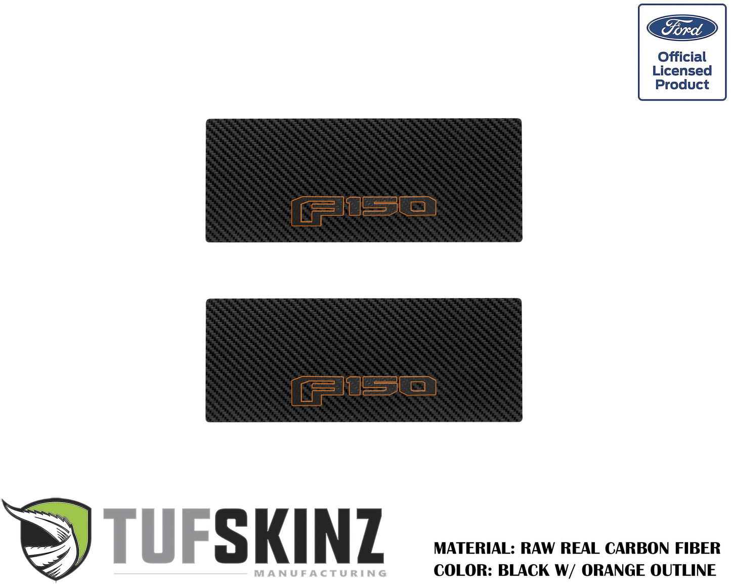 Door Sill Protection Overlays (Real Carbon Fiber) Fits 2015-2020 Ford F-150 by Tufskinz.com