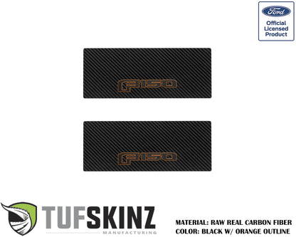 Door Sill Protection Overlays (Real Carbon Fiber) Fits 2015-2020 Ford F-150 by Tufskinz.com