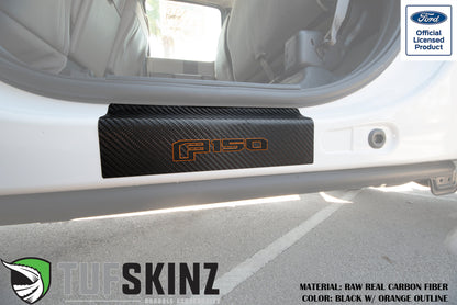 Door Sill Protection Overlays (Real Carbon Fiber) Fits 2015-2020 Ford F-150 by Tufskinz.com