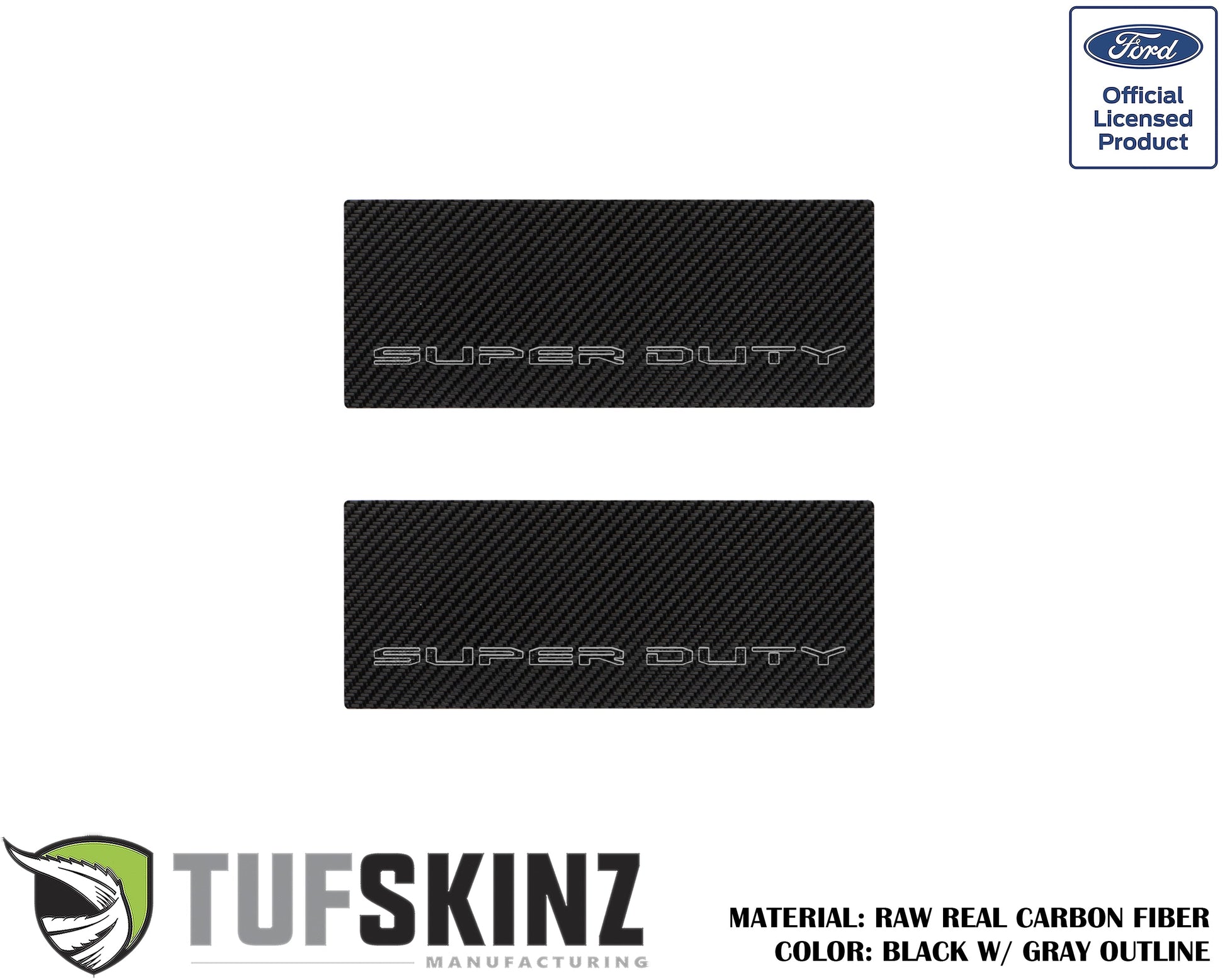 Door Sill Protection Overlays (Real Carbon Fiber) Fits 2017-2020 Ford Super Duty by Tufskinz.com