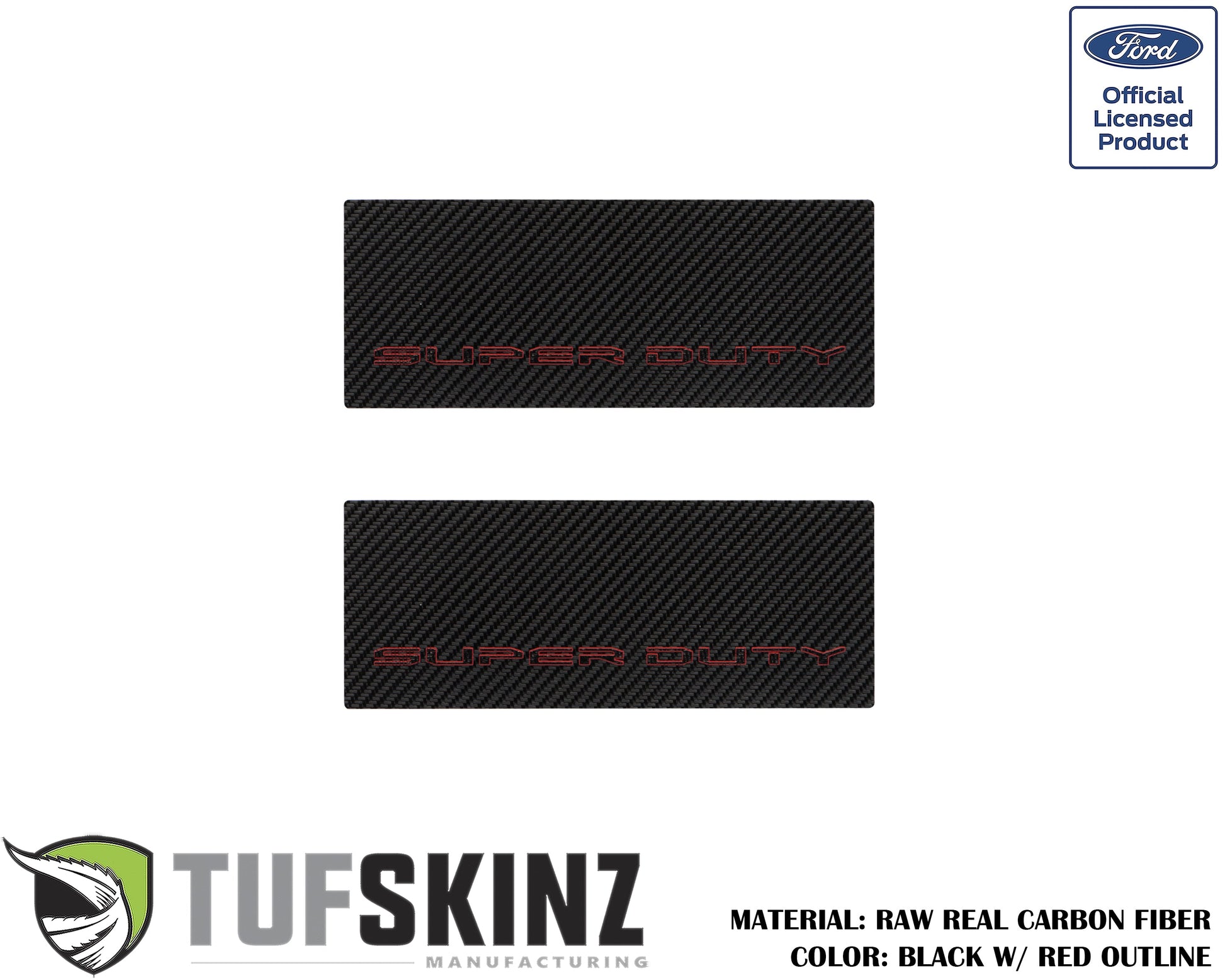 Door Sill Protection Overlays (Real Carbon Fiber) Fits 2017-2020 Ford Super Duty by Tufskinz.com