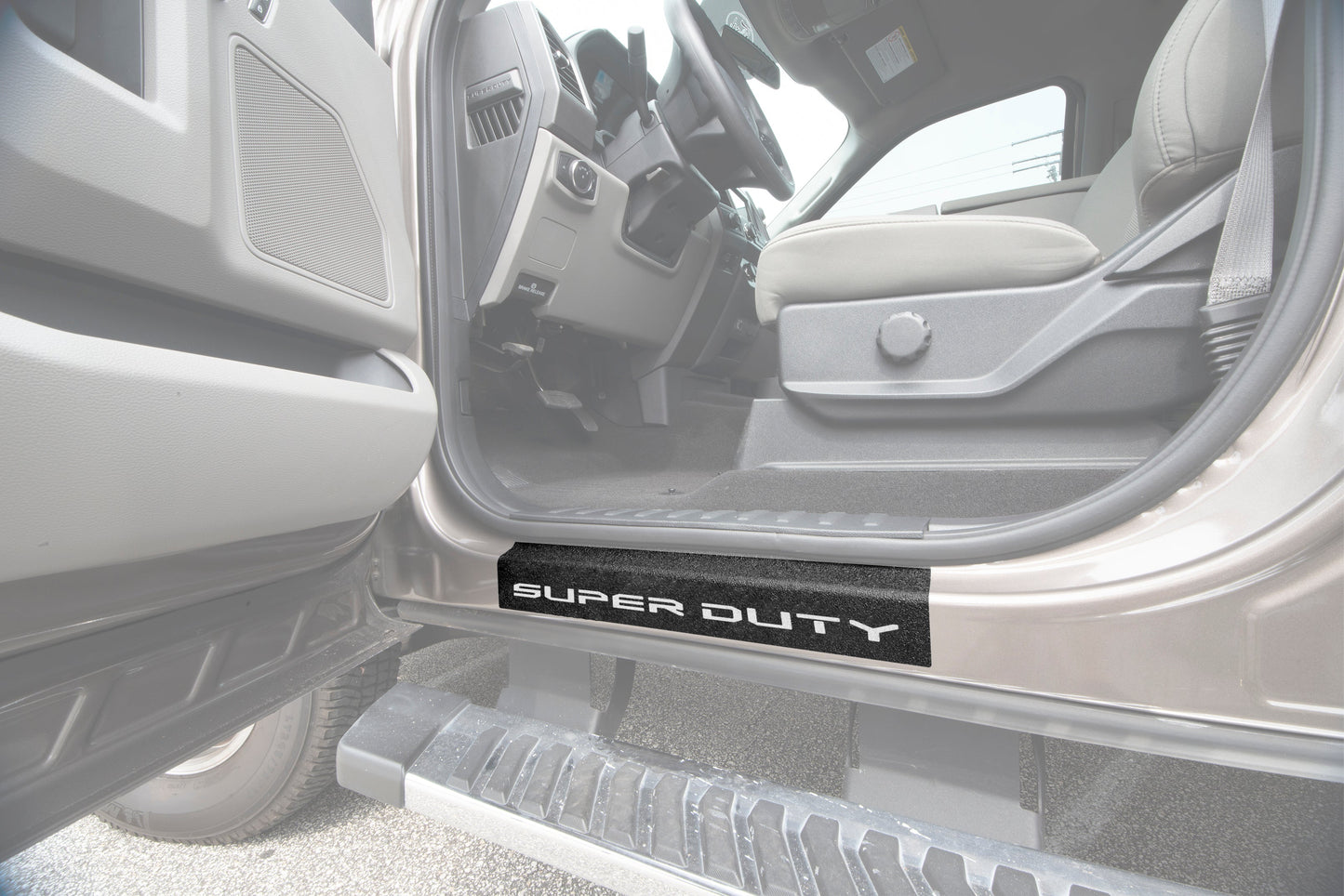 Door Sill Protection Overlays (Textured) Fits 2017-2022 Ford Super Duty by Tufskinz.com