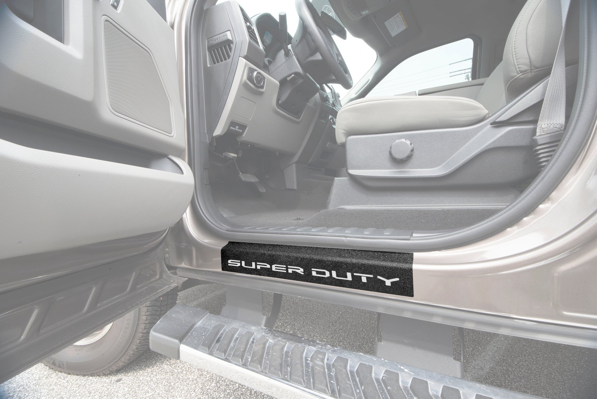 Door Sill Protection Overlays (Textured) Fits 2017-2022 Ford Super Duty by Tufskinz.com
