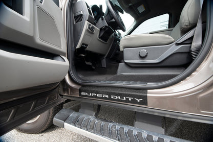 Door Sill Protection Overlays (Textured) Fits 2017-2022 Ford Super Duty by Tufskinz.com