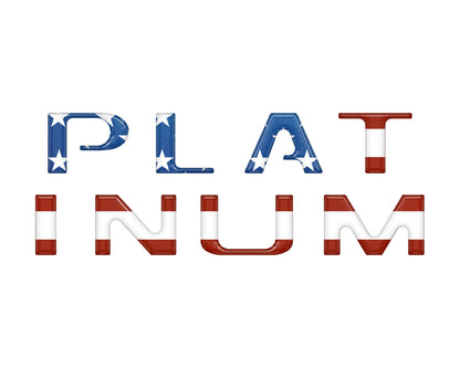 Platinum Tailgate Letter Overlays Fits 2020-2022 Ford Super Duty by Tufskinz.com