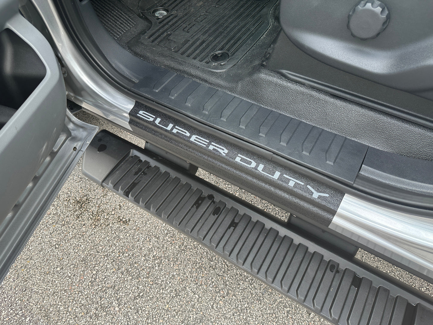 Door Sill Protection Overlays (Textured) Fits 2023-2026 Ford Super Duty by Tufskinz.com