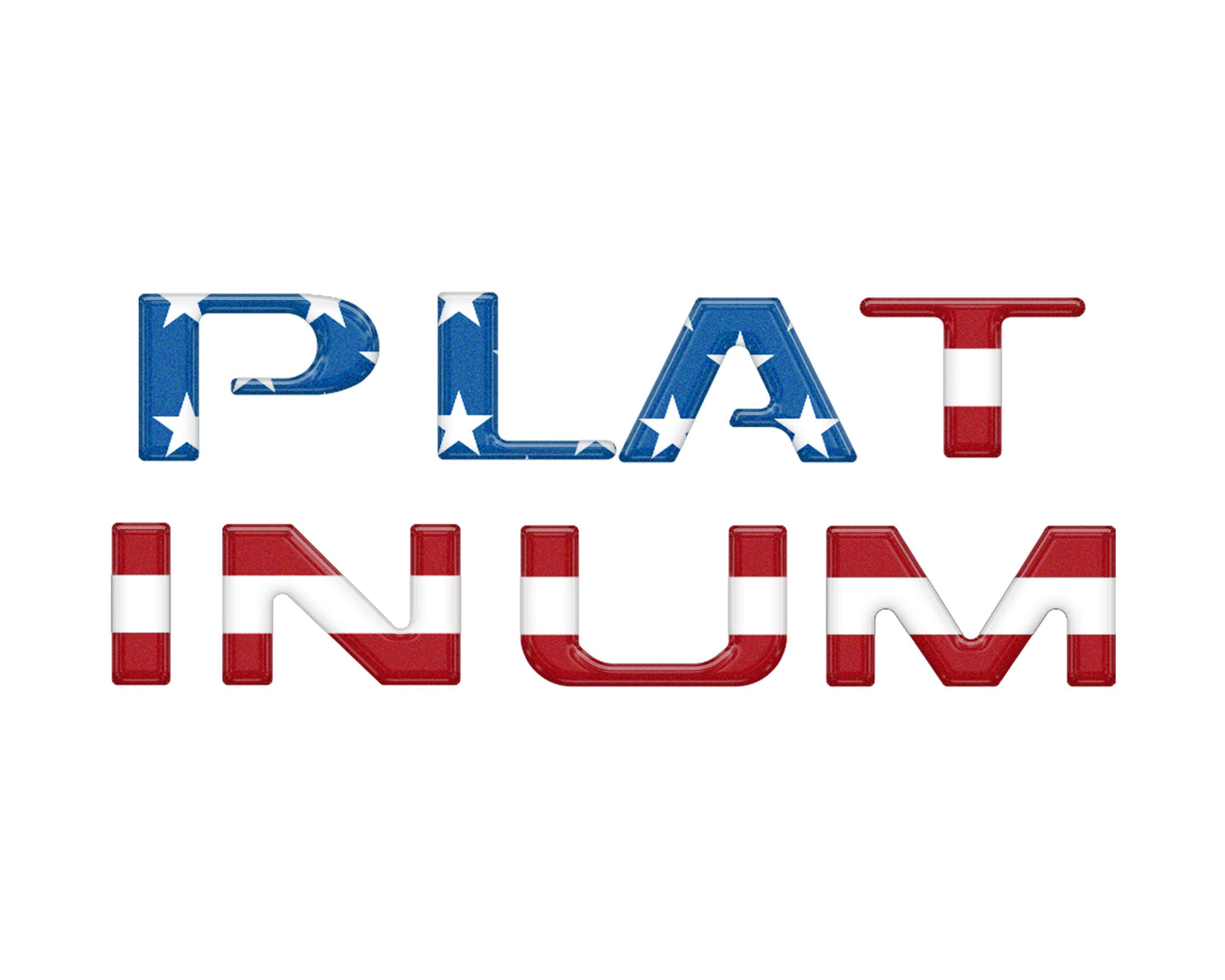 Platinum Tailgate Letter Inserts Fits 2023-2024 Ford Super Duty Platinum & 2025-2026 Platinum Plus by Tufskinz.com