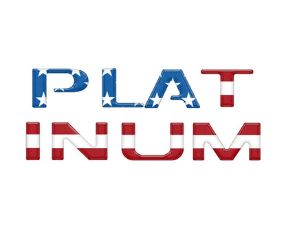 Platinum Tailgate Letter Inserts Fits 2023-2024 Ford Super Duty Platinum & 2025-2026 Platinum Plus by Tufskinz.com