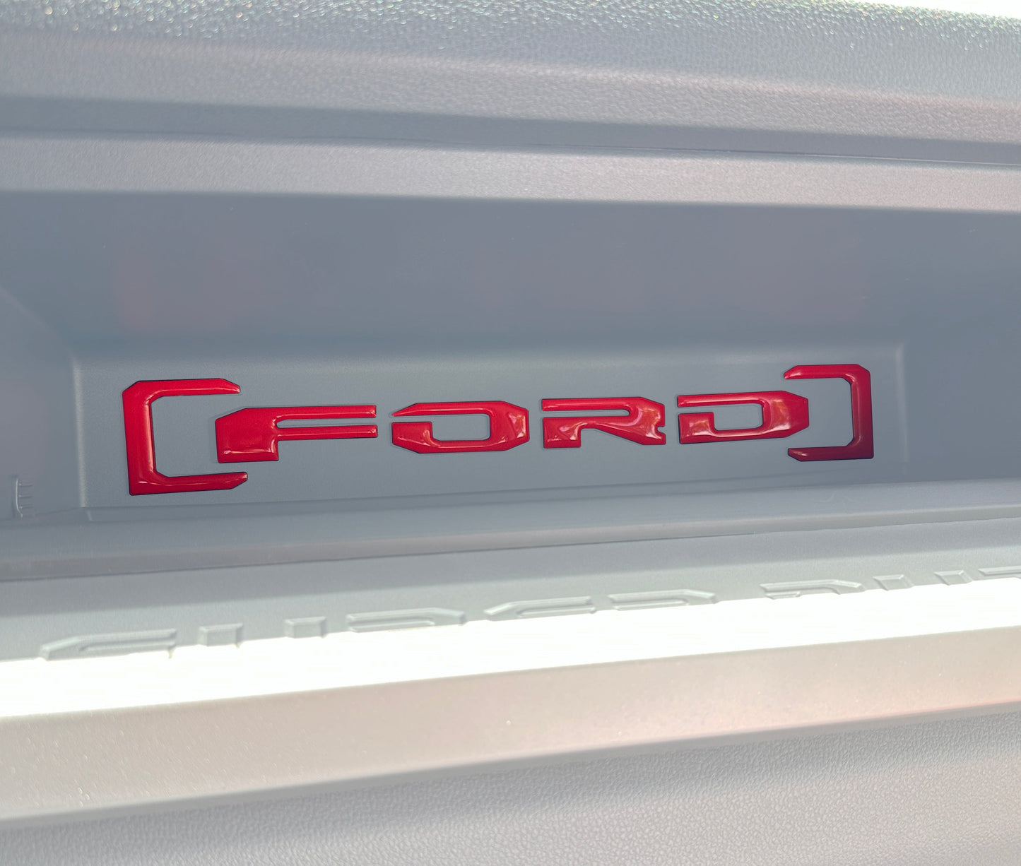 Upper Glove Box Letter Overlays Fits 2023-2026 Ford Super Duty by Tufskinz.com