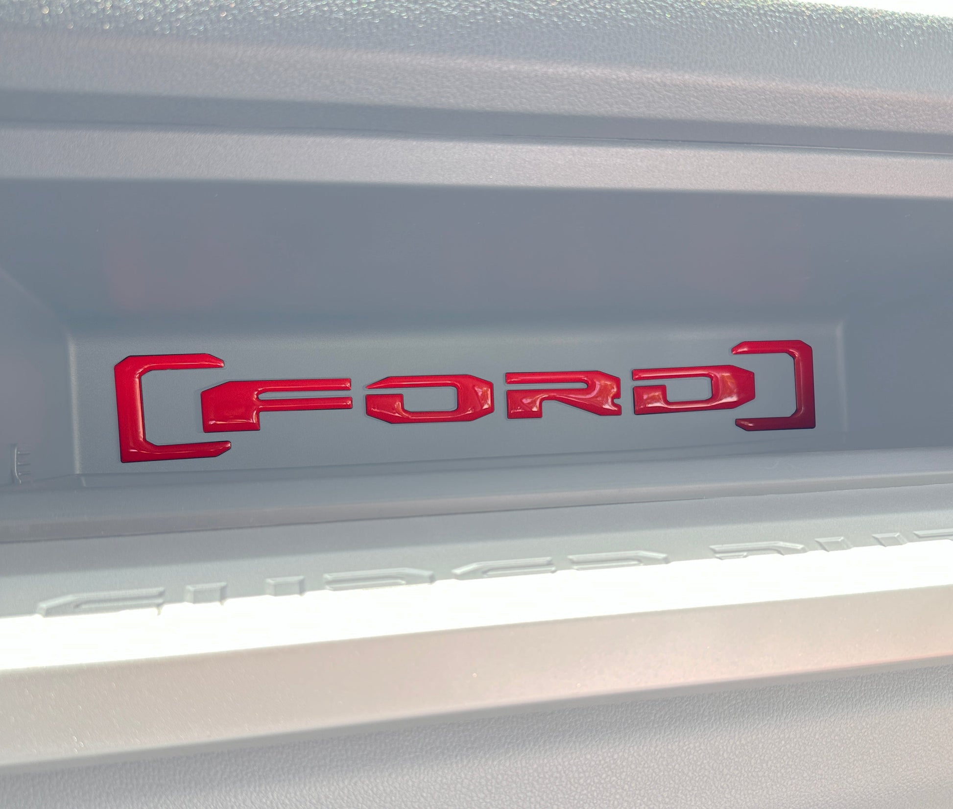 Upper Glove Box Letter Overlays Fits 2023-2026 Ford Super Duty by Tufskinz.com