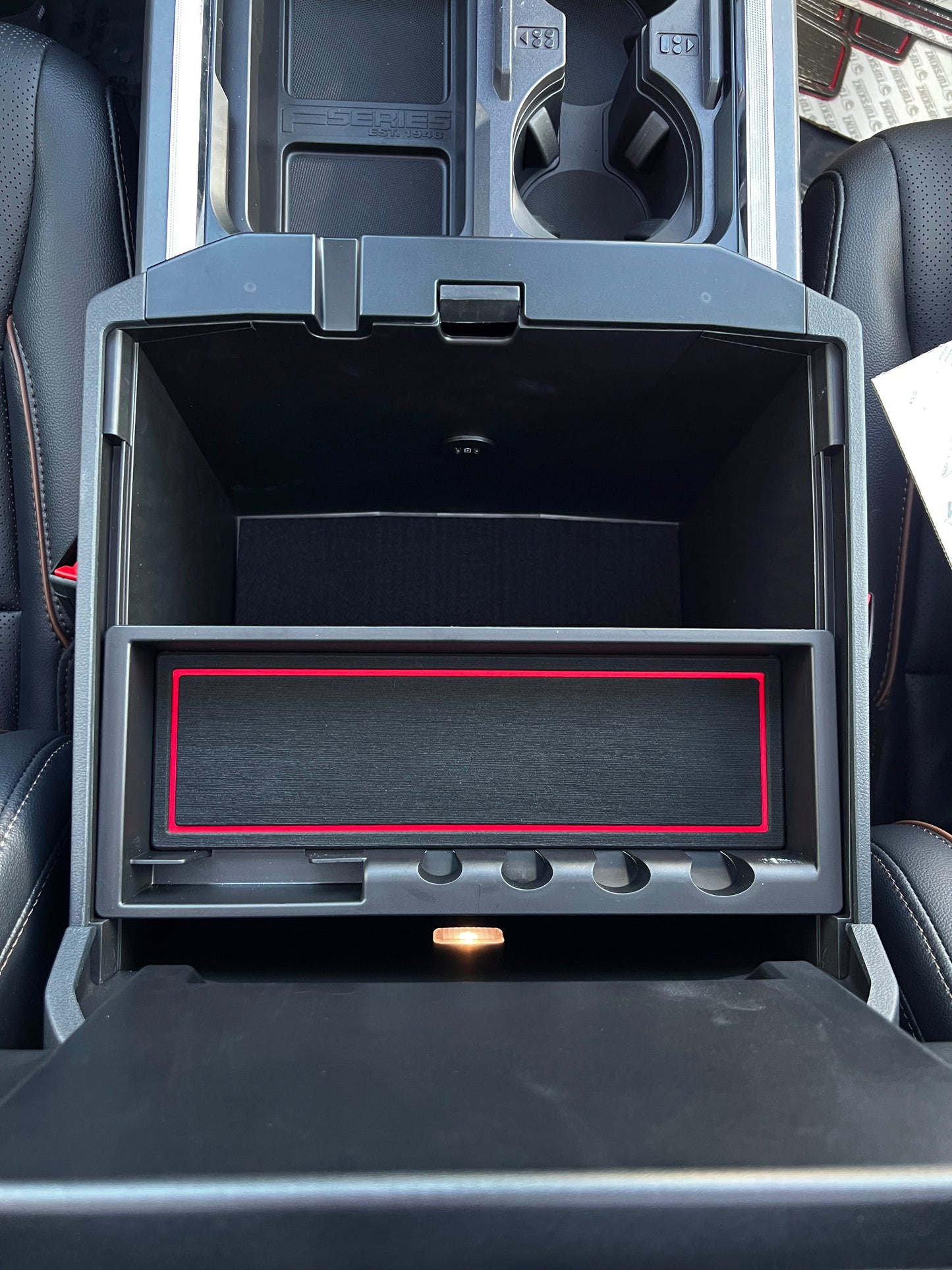 Bucket Seat Center Console Compartment Foam Inserts Fits 2023-2026 Ford Super Duty by Tufskinz.com