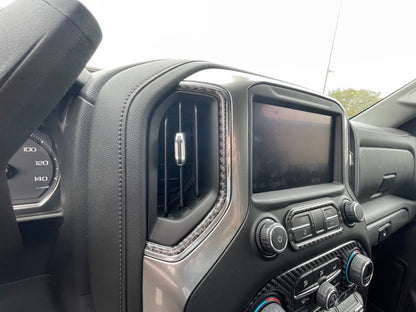 Center Dash A/C Vent Accent Overlays Fits 2019-2021 Chevrolet Silverado by Tufskinz.com