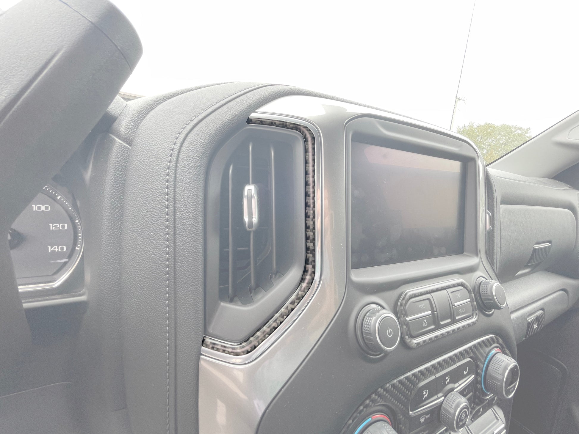 Center Dash A/C Vent Accent Overlays Fits 2019-2021 Chevrolet Silverado by Tufskinz.com