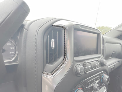 Center Dash A/C Vent Accent Overlays Fits 2019-2021 Chevrolet Silverado by Tufskinz.com