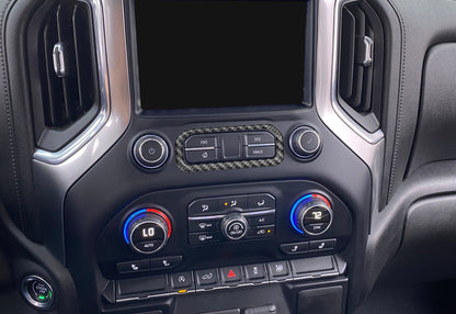 Center Dash Accent Overlay Fits 2019-2021 Chevrolet Silverado by Tufskinz.com