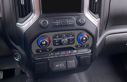 Center Dash Climate Control Accent Overlay Fits 2019-2021 Chevrolet Silverado by Tufskinz.com