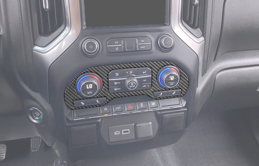 Center Dash Climate Control Accent Overlay Fits 2019-2021 Chevrolet Silverado by Tufskinz.com