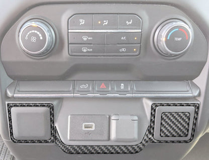 Lower Center Dash Accent Overlays 2019-2021 Chevrolet Silverado by Tufskinz.com