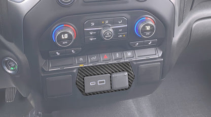 USB Center Dash Accent Overlay Fits 2019-2021 Chevrolet Silverado by Tufskinz.com