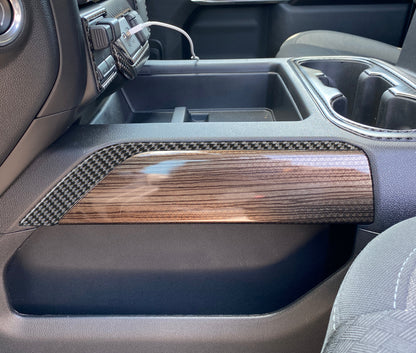 Center Console Accent Overlays Fits 2019-2021 Chevrolet Silverado by Tufskinz.com