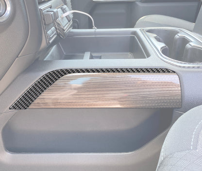 Center Console Accent Overlays Fits 2019-2021 Chevrolet Silverado by Tufskinz.com
