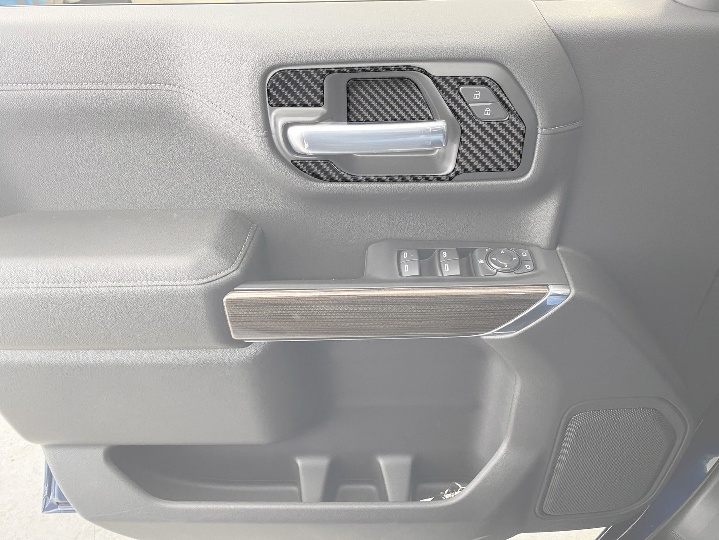 Door Handle Surround Accent Overlays Fits 2019-2021 Chevrolet Silverado by Tufskinz.com