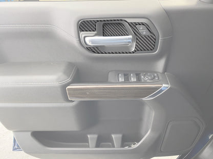 Door Handle Surround Accent Overlays Fits 2019-2021 Chevrolet Silverado by Tufskinz.com