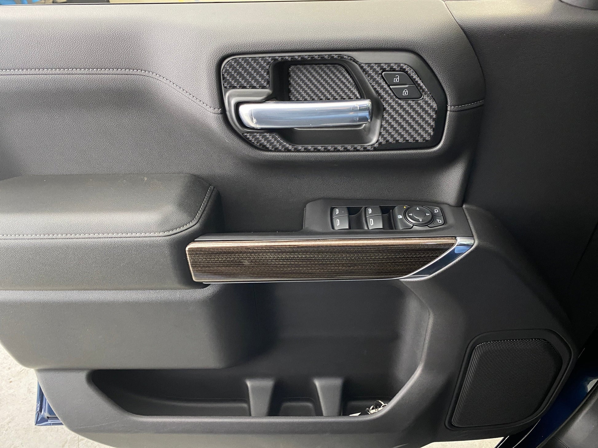 Door Handle Surround Accent Overlays Fits 2019-2021 Chevrolet Silverado by Tufskinz.com