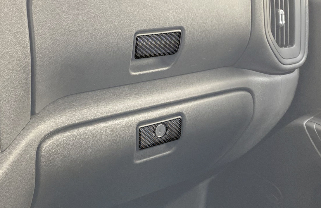 Glove Box Accent Overlays Fits 2019-2021 Chevrolet Silverado by Tufskinz.com