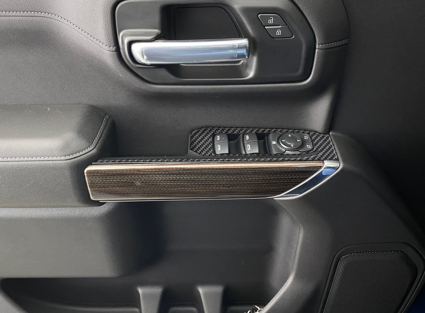 Door Switch Accent Overlays Fits 2019-2021 Chevrolet Silverado by Tufskinz.com