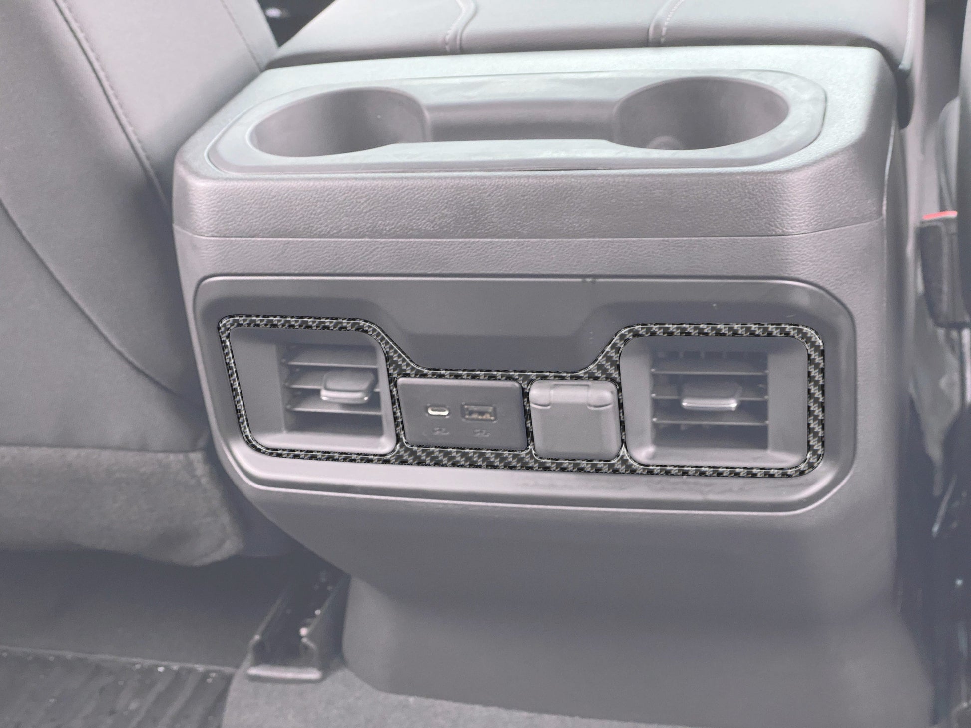Rear USB Accent Overlay Fits 2019-2021 Chevrolet Silverado by Tufskinz.com