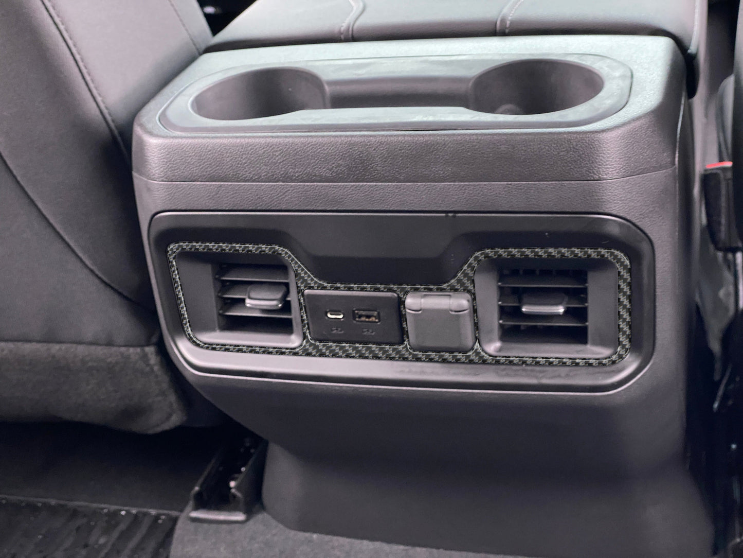 Rear USB Accent Overlay Fits 2019-2021 Chevrolet Silverado by Tufskinz.com