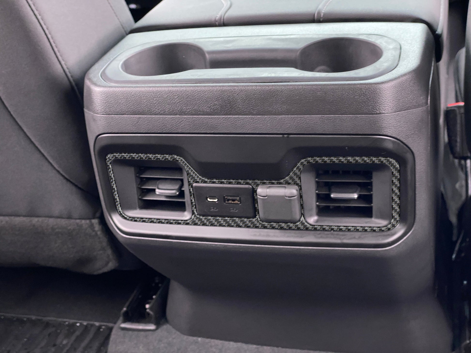 Rear USB Accent Overlay Fits 2019-2021 Chevrolet Silverado by Tufskinz.com