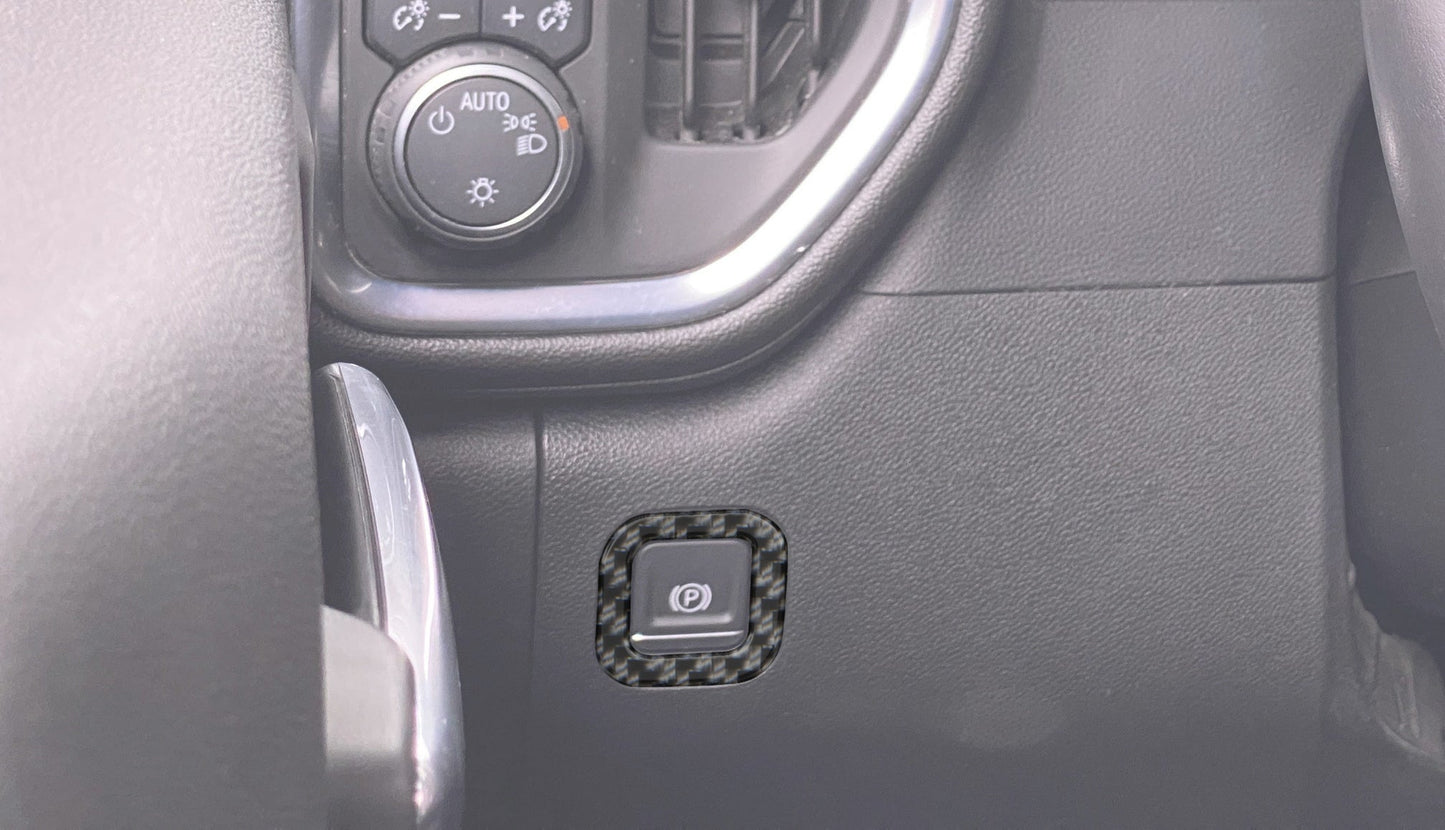 Parking Brake Accent Overlay Fits 2019-2021 Chevrolet Silverado by Tufskinz.com