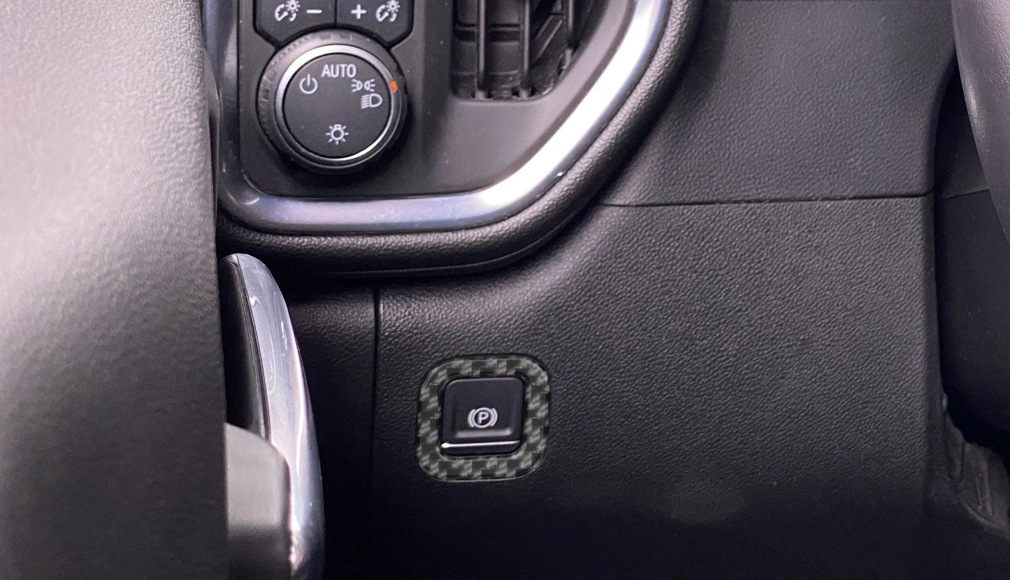 Parking Brake Accent Overlay Fits 2019-2021 Chevrolet Silverado by Tufskinz.com
