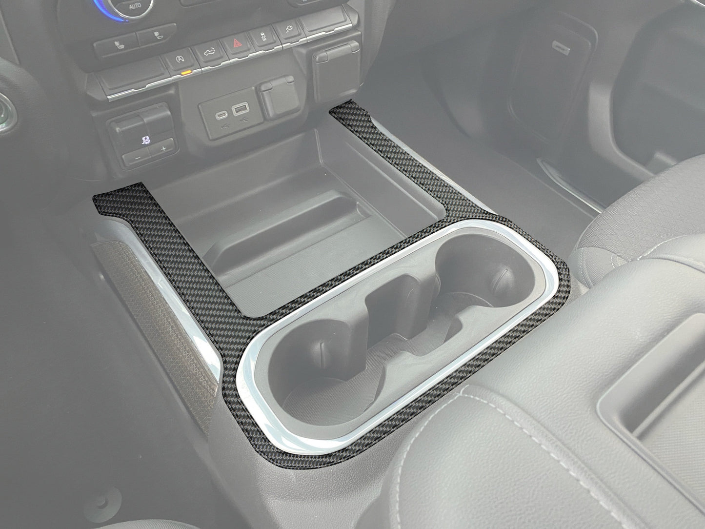 Center Console Accent Overlay Fits 2019-2021 Chevrolet Silverado by Tufskinz.com