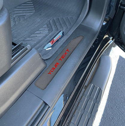Door Sill Plate Overlays Fits 2019-2026 Chevrolet Silverado by Tufskinz.com