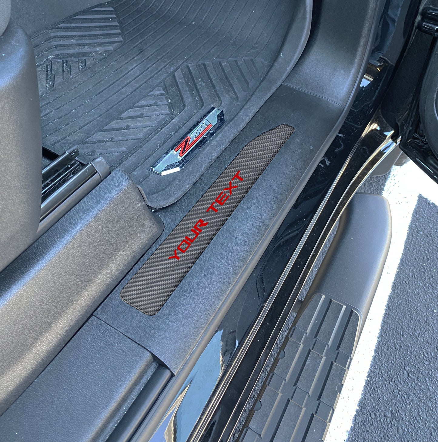 Door Sill Plate Overlays Fits 2019-2026 Chevrolet Silverado by Tufskinz.com