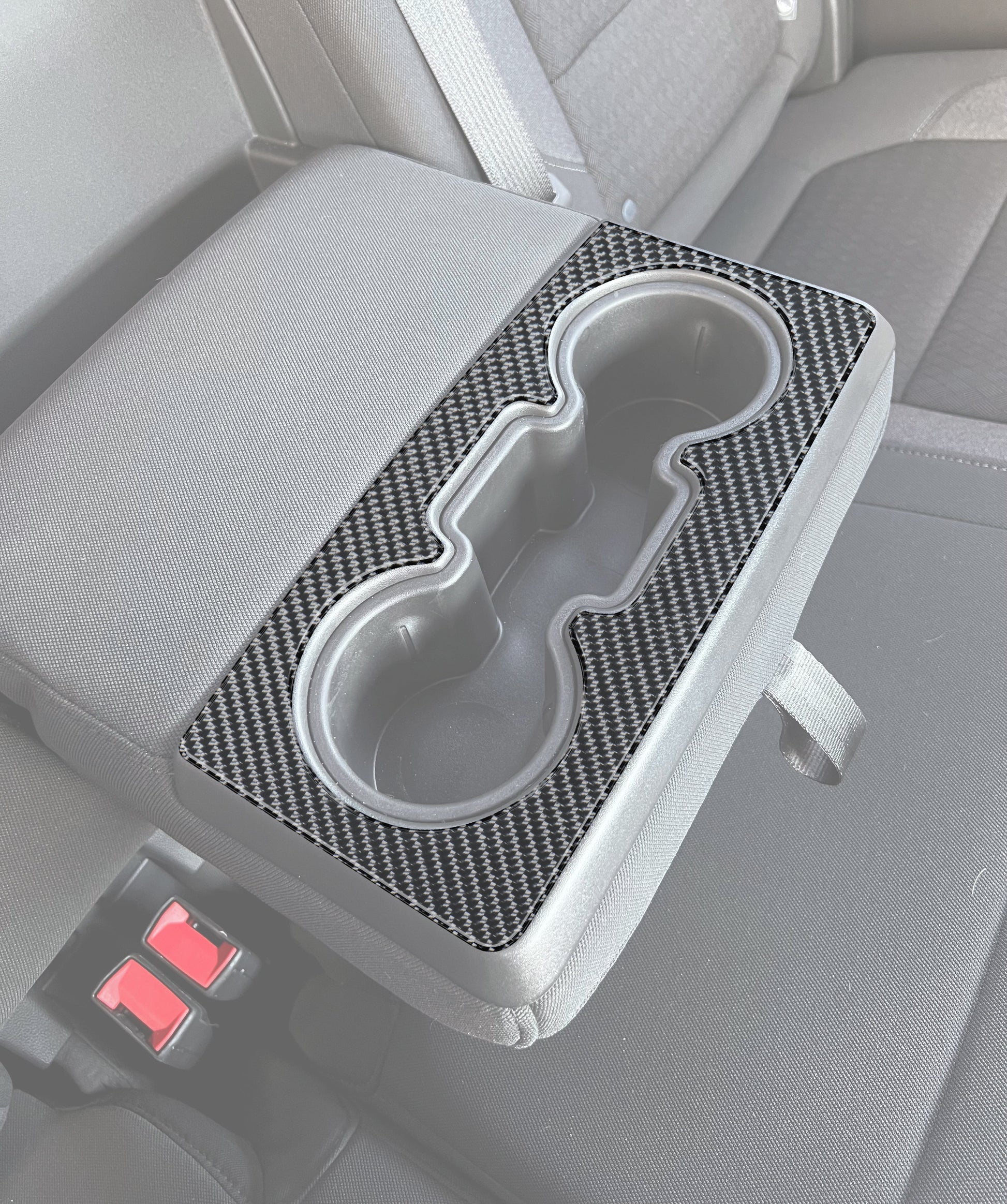 Rear Seat Cup Holder Accent Overlay Fits 2019-2021 Chevrolet Silverado by Tufskinz.com