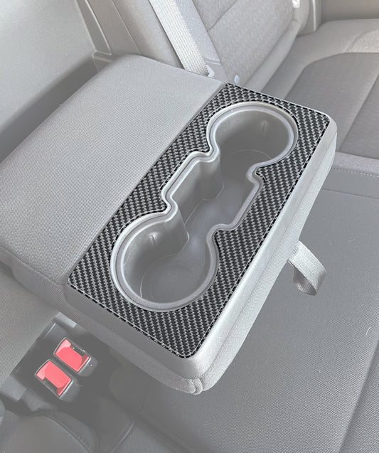 Rear Seat Cup Holder Accent Overlay Fits 2019-2021 Chevrolet Silverado by Tufskinz.com