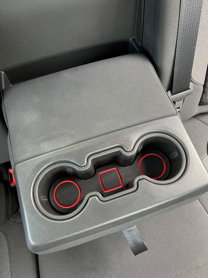 Rear Seat Cup Holder Foam Inserts Fits 2019-2021 Chevrolet Silverado by Tufskinz.com