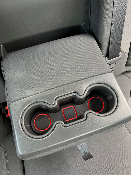 Rear Seat Cup Holder Foam Inserts Fits 2019-2021 Chevrolet Silverado by Tufskinz.com