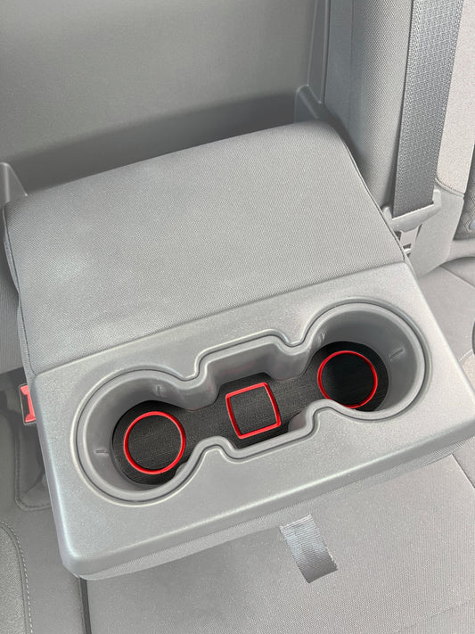 Rear Seat Cup Holder Foam Inserts Fits 2019-2021 Chevrolet Silverado by Tufskinz.com