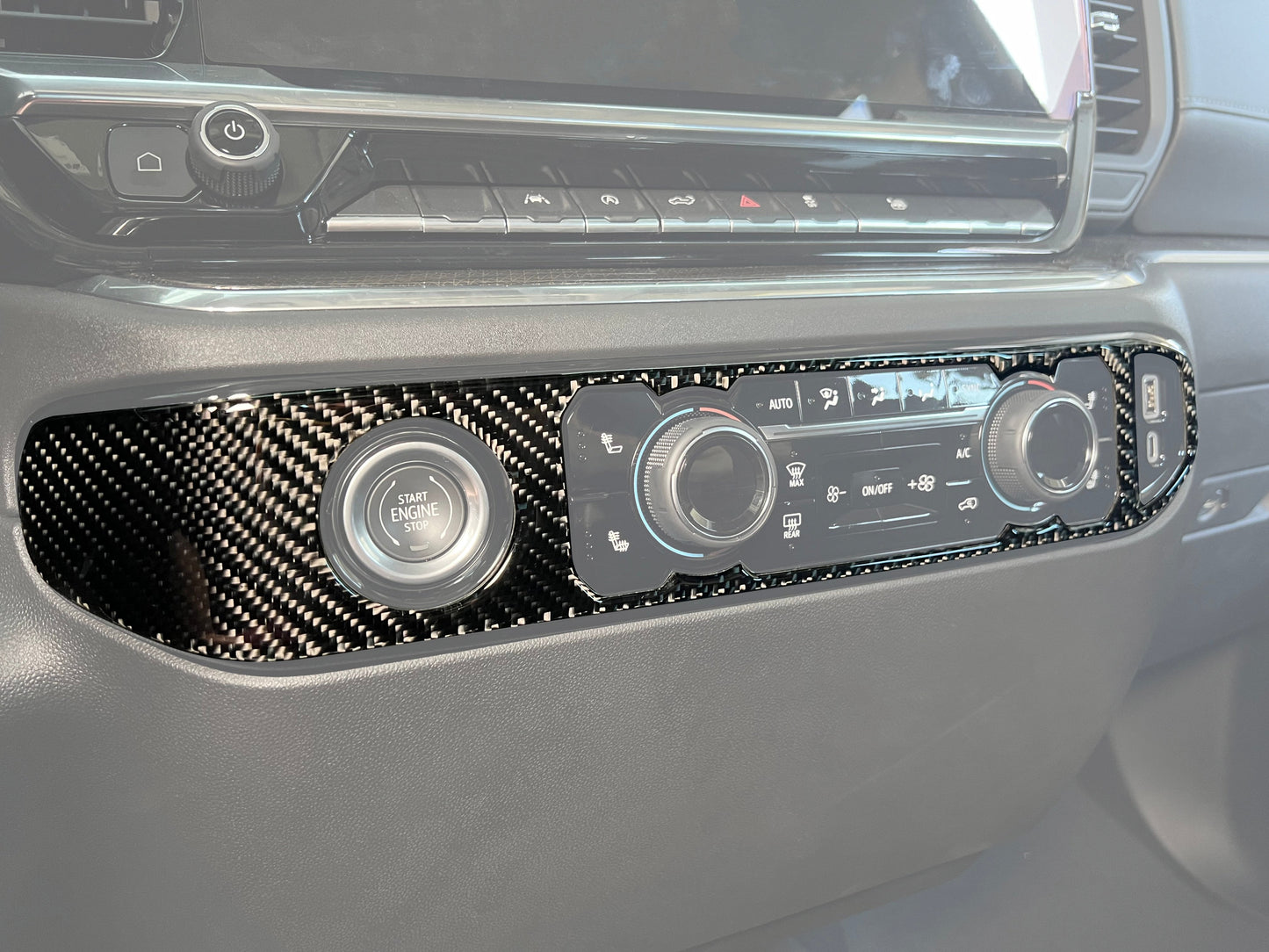 Climate Control Accent Trim Fits 2022-2026 Chevrolet Silverado by Tufskinz.com